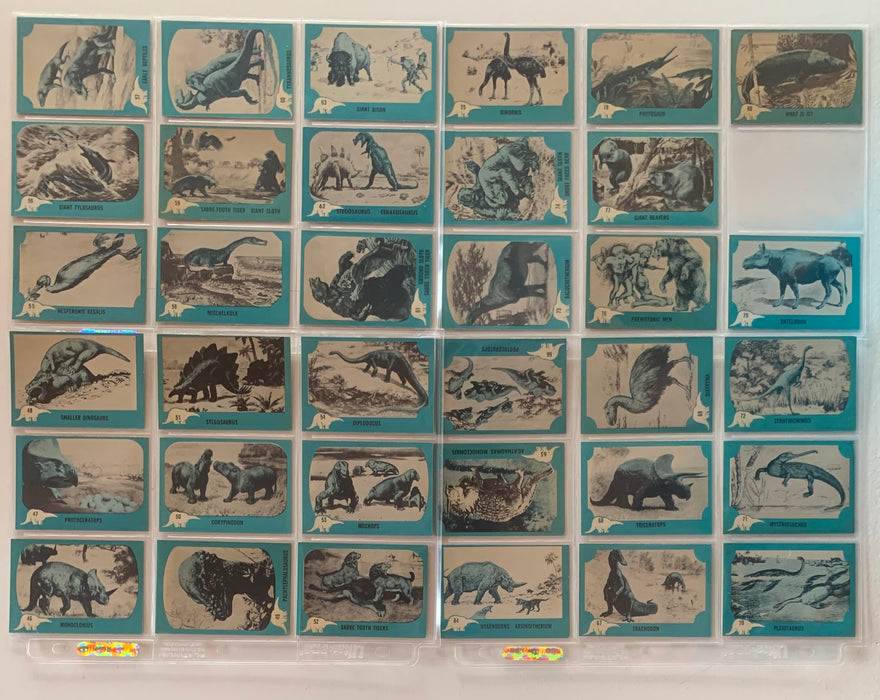 1961 Nu-Cards Dinosaur Series COMPLETE 80 Card Set Near mint to EX Prehistoric Monsters