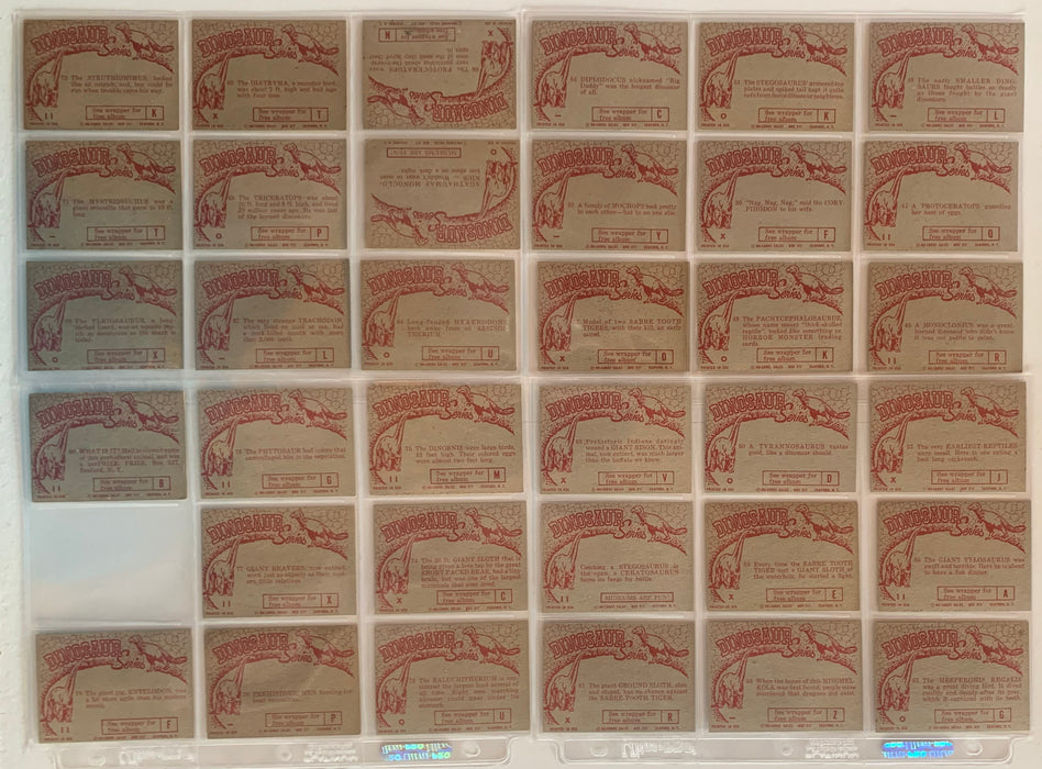 1961 Nu-Cards Dinosaur Series COMPLETE 80 Card Set Near mint to EX Prehistoric Monsters