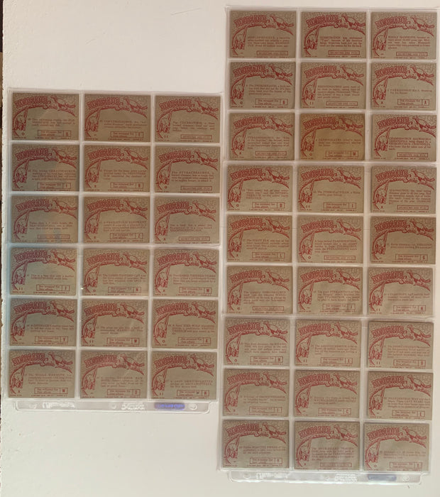 1961 Nu-Cards Dinosaur Series COMPLETE 80 Card Set Near mint to EX Prehistoric Monsters