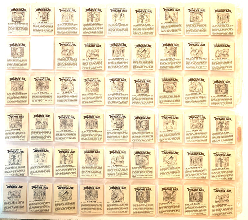 1984 Fleer Dragon's Lair Set 63 Stickers + 29 Variations 92 Total + 30 Rub-Off G - TvMovieCards.com