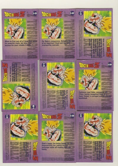 Dragon Ball Z Chromium Archive Skill Chase Card Set 9 Cards S-01 - S-09 Artbox 2000 - TvMovieCards.com