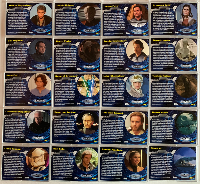 2006 Star Wars Evolution Update Evolution "A" Chase Card Set 20 Cards Topps   - TvMovieCards.com