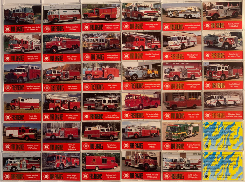 1998 Fire Engines Series 5 Trading Base Card Set 100 Cards First Choice 1998   - TvMovieCards.com