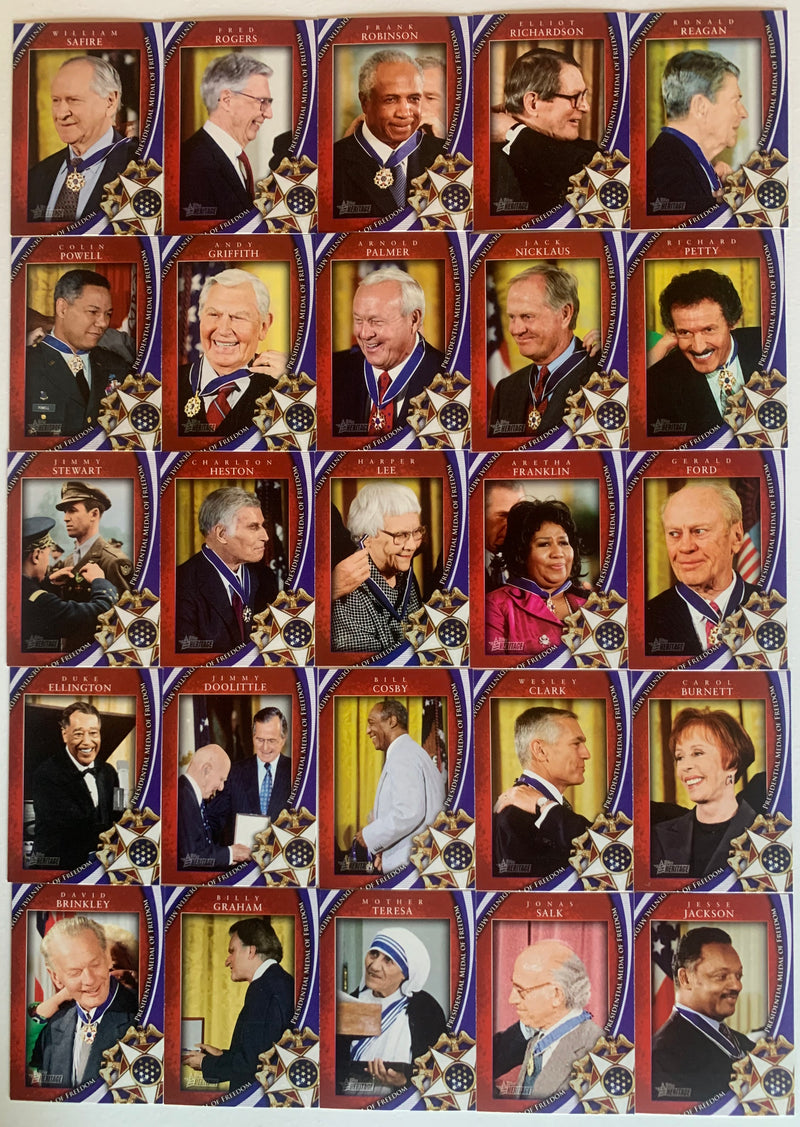 American Heritage Heroes Medal of Freedom Chase Card Set MOF1-25 Topps 2009 - TvMovieCards.com