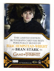Game of Thrones The Great Houses Isaac Hempstead-Wright as Bran Stark autograph - TvMovieCards.com
