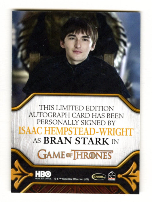 Game of Thrones The Great Houses Isaac Hempstead-Wright as Bran Stark autograph card