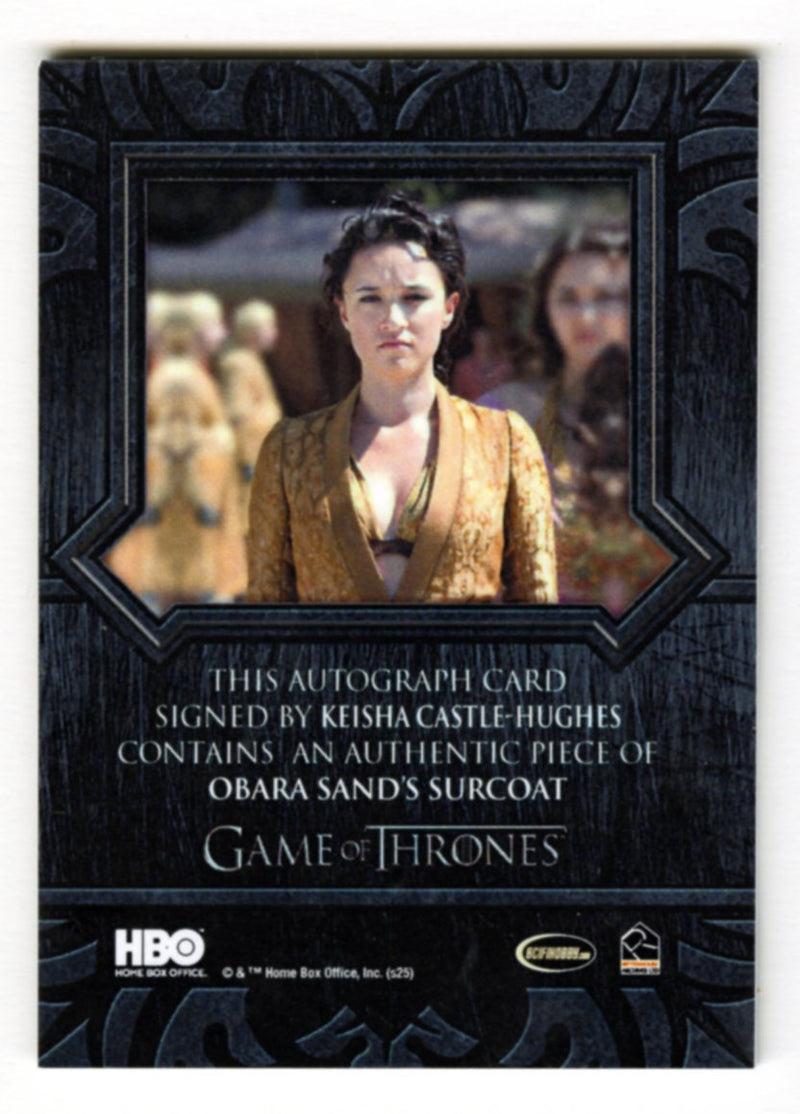 Game of Thrones The Great Houses Keisha Castle-Hughes as Obara Sand Auto Relic c - TvMovieCards.com