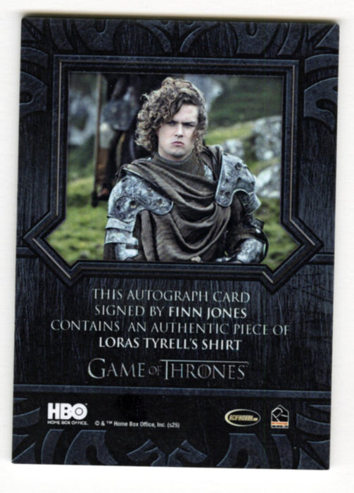 Game of Thrones The Great Houses Finn Jones as Loras Tyrell Autograph / Relic Card
