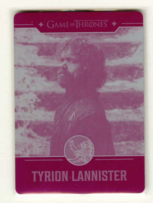 Game of Thrones The Great Houses Printing Plate Card  #20  Tyrion Lannister  1/1 Cyan/Red