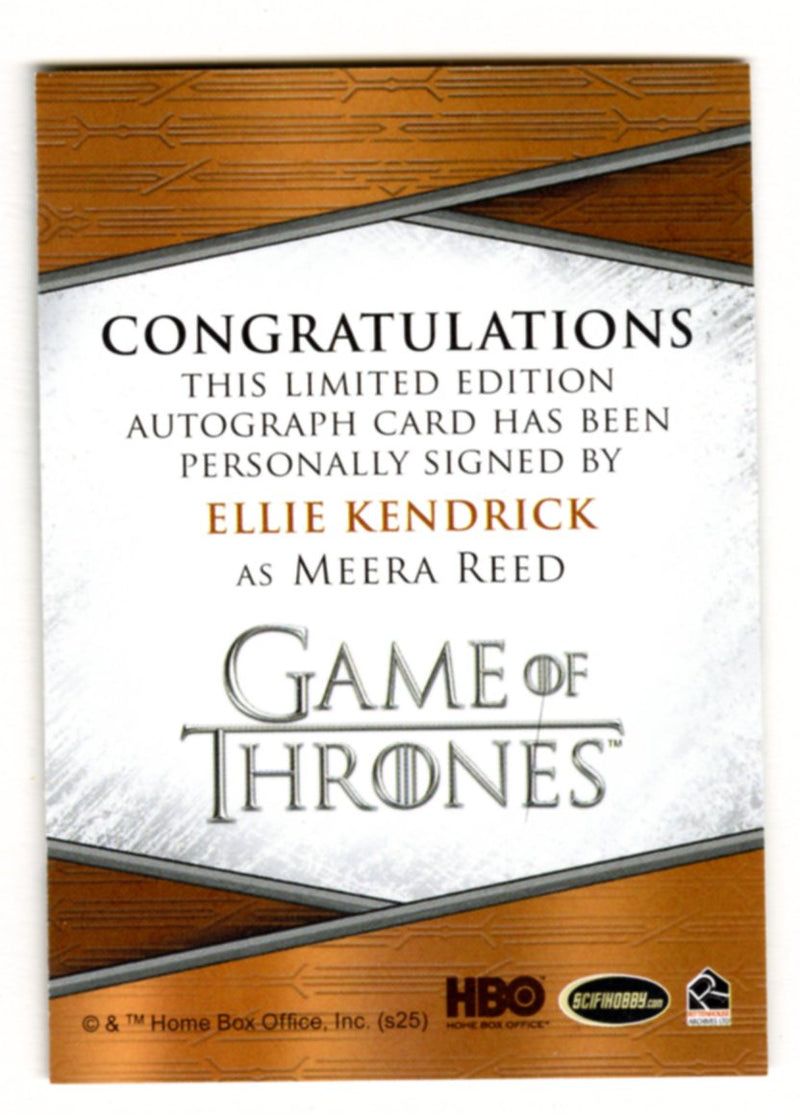 Game of Thrones The Great Houses Ellie Kendrick as Meera Reed Autograph Card Quo - TvMovieCards.com