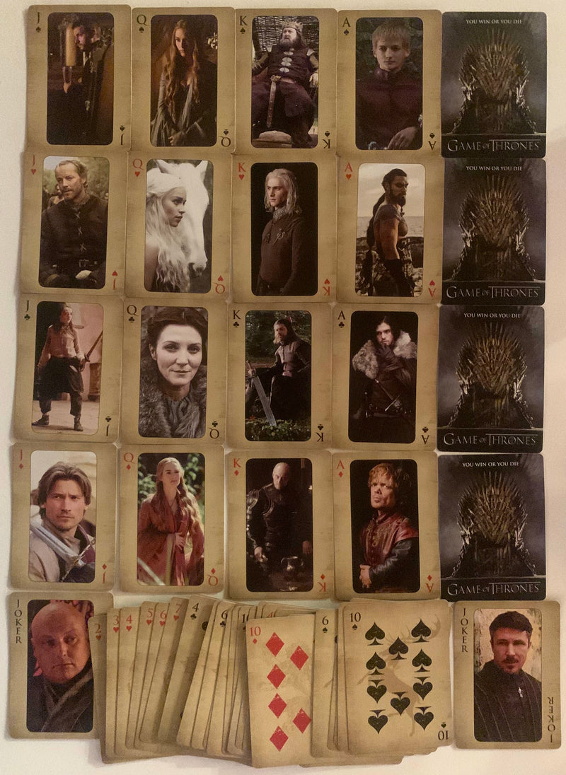 Game of Thrones You win or You Die Playing Card Deck Set (54) 52 Poker Cards + 2 - TvMovieCards.com