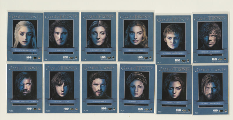 Game of Thrones Season 3 Gallery Chase Card Set PC1 thru PC12 Rittenhouse 2014 - TvMovieCards.com