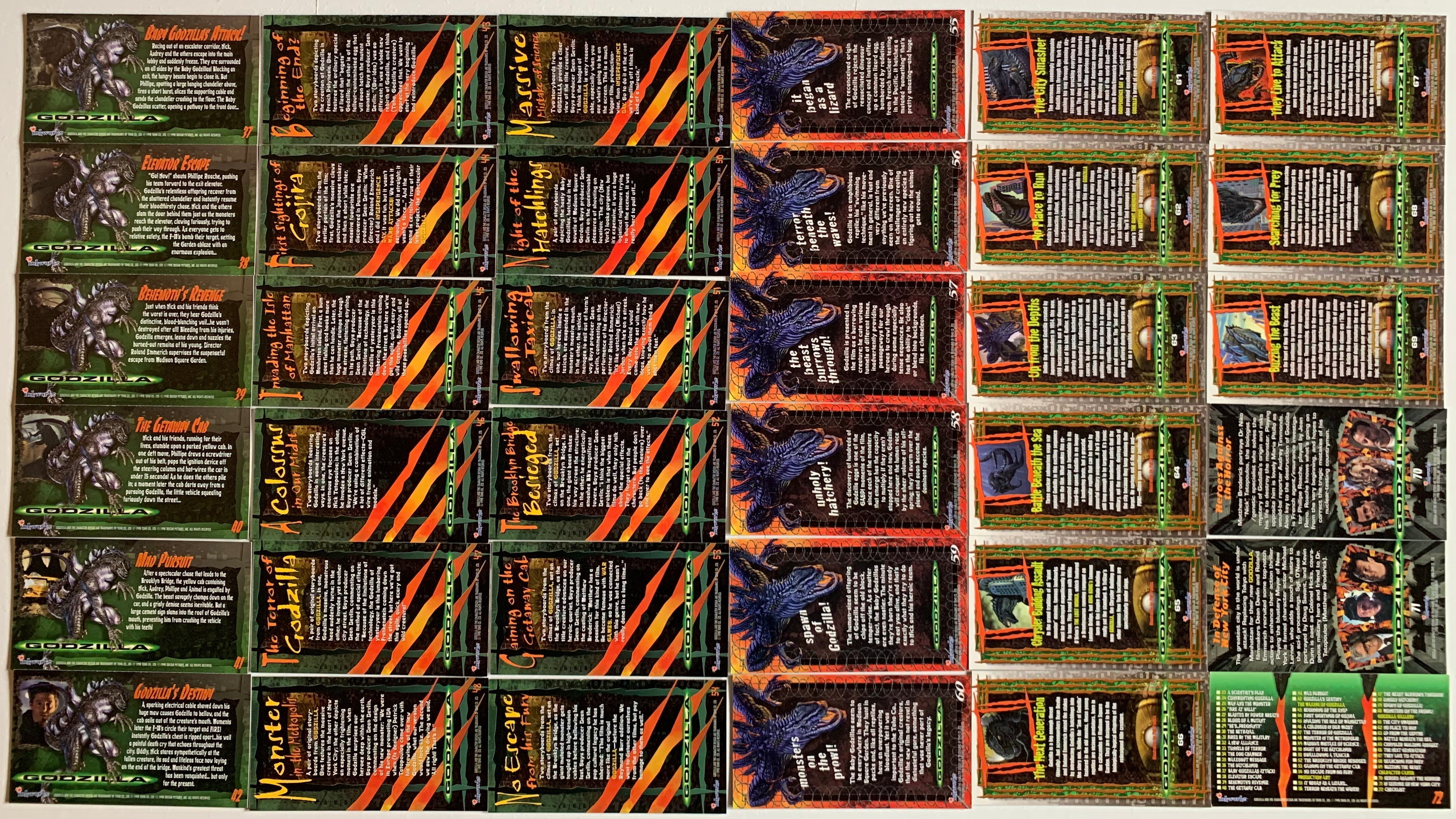 マジゲートカードコレクション Godzilla The Movie Supervue Widevision Base Card Set 72 Cards