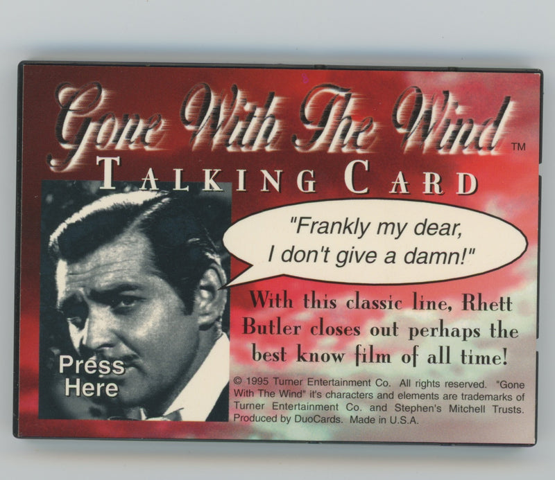 Gone With The Wind Talking Chase Card (Does not work ) 1996 Duocards - TvMovieCards.com
