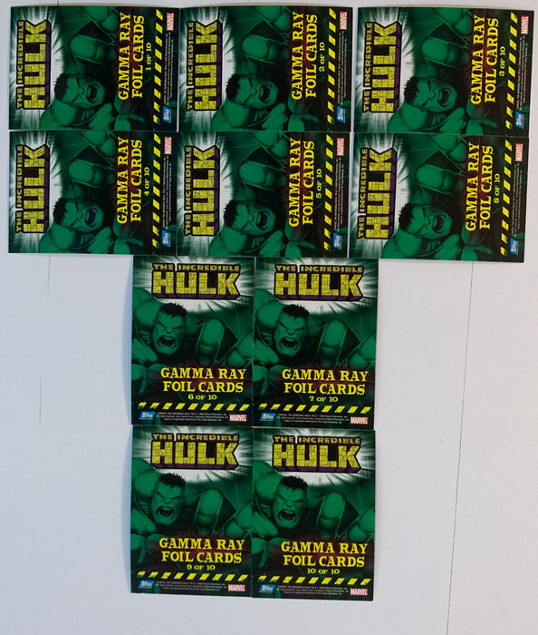 The Incredible Hulk Gamma Ray Foil Chase Card Set 10 Cards 2003 Topps   - TvMovieCards.com