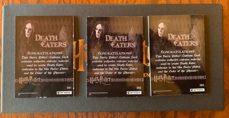 Harry Potter OOTP Order of the Deather Eater Mask Prop Card Set DEM01 - DEM03 SD   - TvMovieCards.com