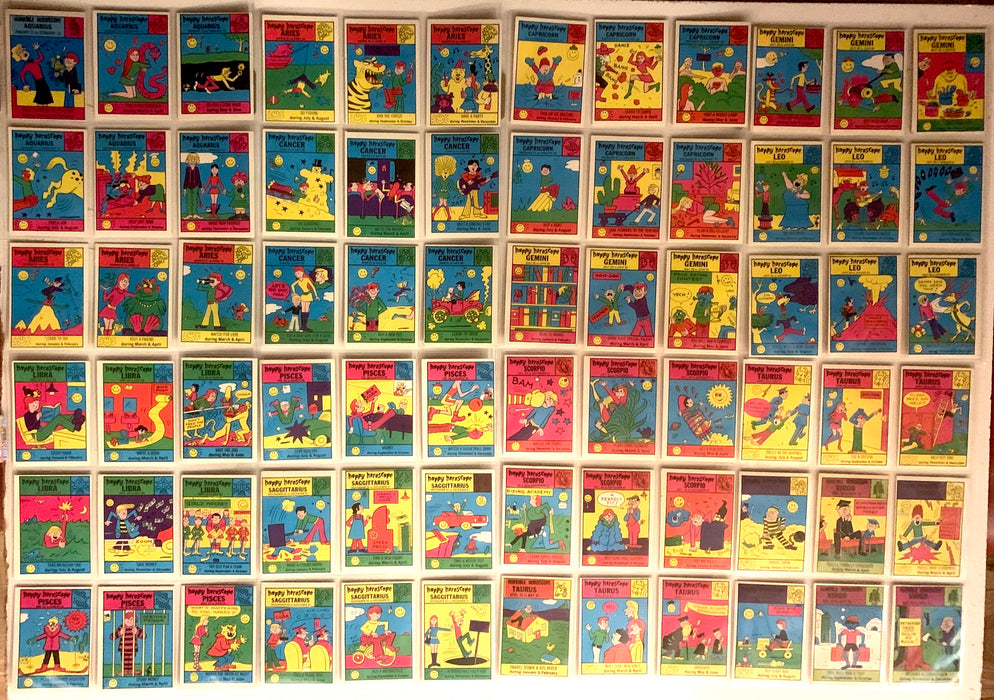 Happy Horoscopes Vintage Trading Card Set 72 Cards Philly Gum 1972 - TvMovieCards.com