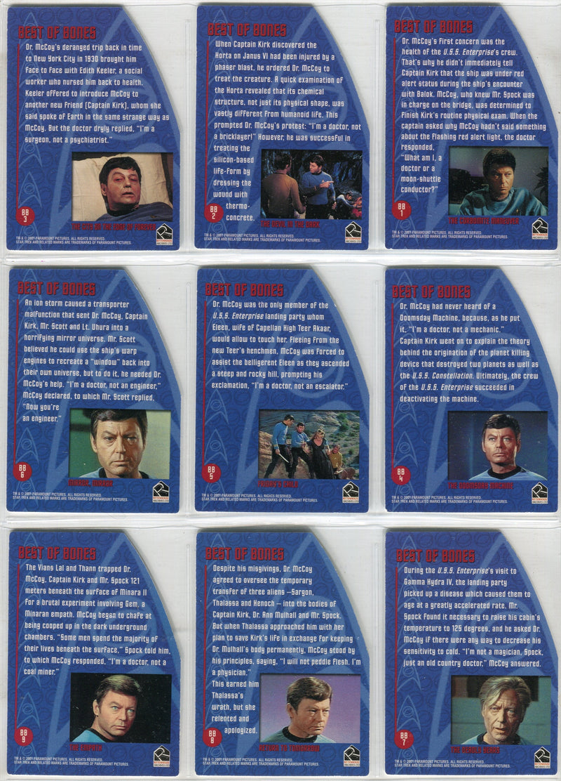 Star Trek TOS 35th Anniversary Best Of Bones Die-Cut Chase Card Set BB1 - BB9 9 - TvMovieCards.com