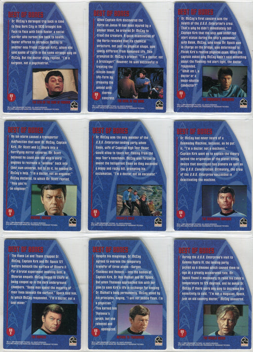 Star Trek TOS 35th Anniversary Best Of Bones Die-Cut Chase Card Set #BB1-BB9   - TvMovieCards.com