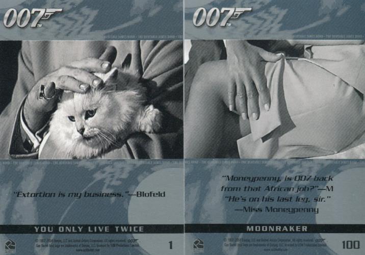 James Bond The Quotable James Bond Base Trading Card Set 100 Cards   - TvMovieCards.com