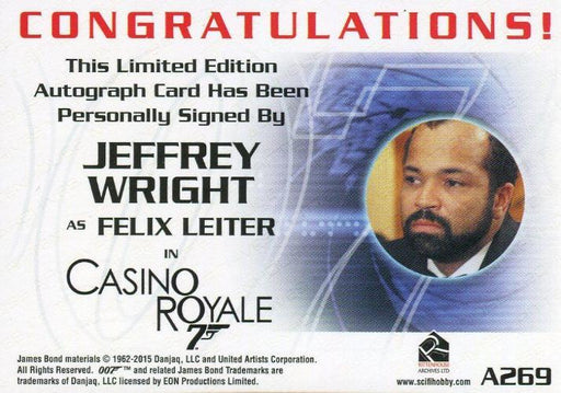 James Bond Archives Spectre Jeffrey Wright Autograph Card A269   - TvMovieCards.com