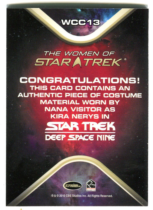 Women of Star Trek WCC13 Nana Visitor as Kira Nerys Costume Card   - TvMovieCards.com