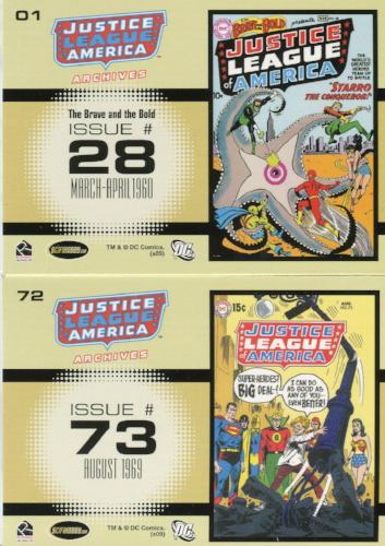 Justice League of America Archives Base Trading Card Set 72 Cards   - TvMovieCards.com