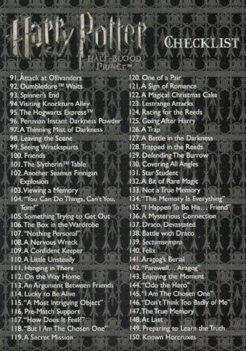 Harry Potter and the Half Blood Prince Update Base Card Set 90 Cards   - TvMovieCards.com