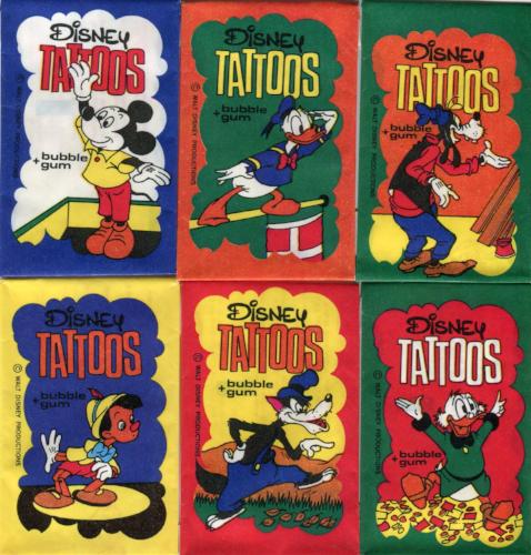 Disney Tattoos Vintage Card Wrappers Lot 6 Different Wrappers   - TvMovieCards.com