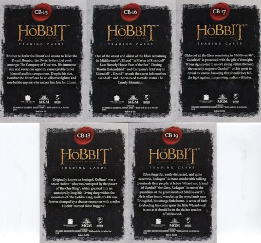 Hobbit An Unexpected Journey Character Biography Foil Chase Card Set CB-01 - CB19 19 Cards   - TvMovieCards.com