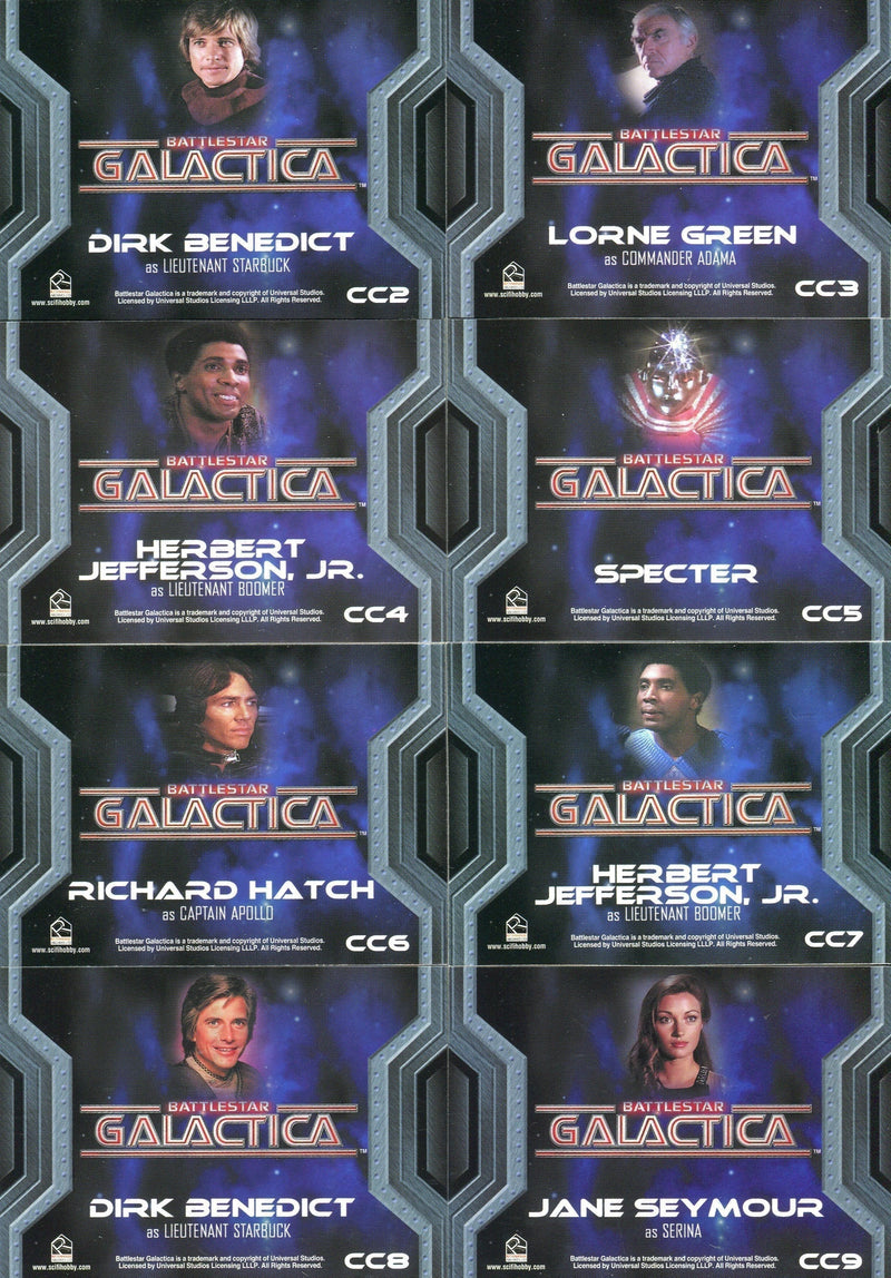 Battlestar Galactica Colonial Warriors Costume Card Set CC2 thru CC12 - TvMovieCards.com