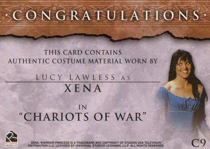 Xena Beauty and Brawn Lucy Lawless as Xena Costume Card C9   - TvMovieCards.com