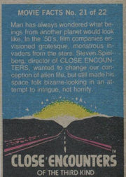 Close Encounters of the Third Kind Vintage Base Card Set 66 Cards Topps 1978   - TvMovieCards.com
