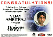 James Bond 40th Anniversary Vijay Amritraj Autograph Card A13   - TvMovieCards.com