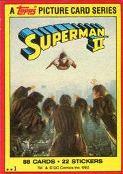Superman II 1981 Vintage Trading Card Set 88 Cards Topps No Stickers   - TvMovieCards.com