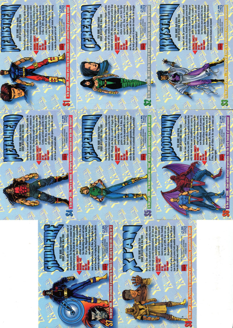 Marvel Masterpieces Series Two X-Men 2099 Dyna-Etched Chase Card Set S1 - S8   - TvMovieCards.com