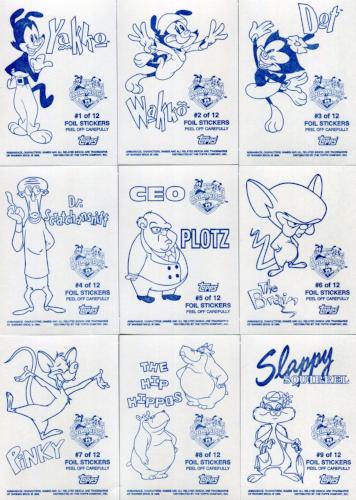 Animaniacs Cartoon Foil Stickers Chase Card Set 12 Sticker Cards Topps 1995   - TvMovieCards.com