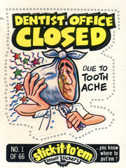 Stick-It-To'Em Stick It To Em Insult Vintage 66 Sticker Card Set Fleer 1976   - TvMovieCards.com