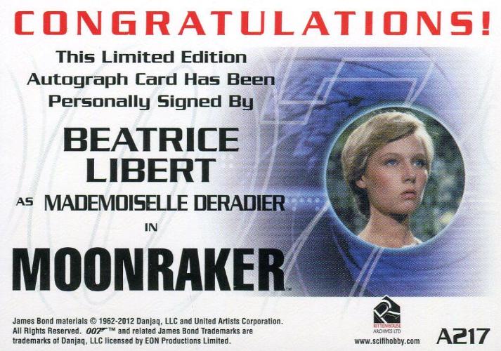 James Bond 50th Anniversary Series Two Beatrice Libert Autograph Card A217   - TvMovieCards.com