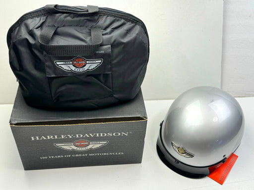 Harley Davidson 100th Anniversary 1/2 Helmet Silver/Black 97104-03 X-Large   - TvMovieCards.com