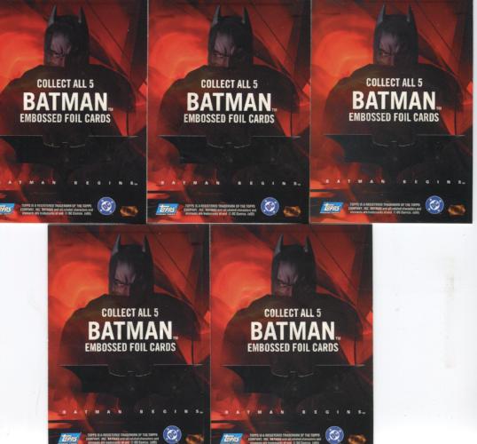Batman Begins Movie Embossed Foil Chase Card Set 5 Cards Topps 2005   - TvMovieCards.com