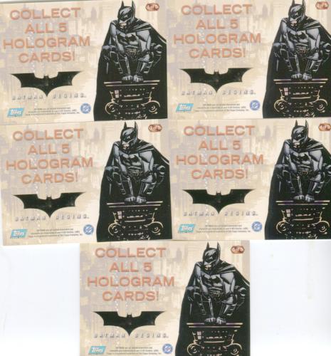 Batman Begins Movie Hologram Chase Card Set 5 Cards Topps 2005   - TvMovieCards.com