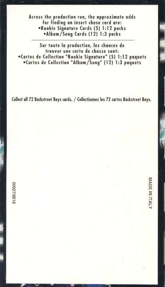 Backstreet Boys Black and Blue Trading Card Box 24ct by Winterland 2000 - TvMovieCards.com