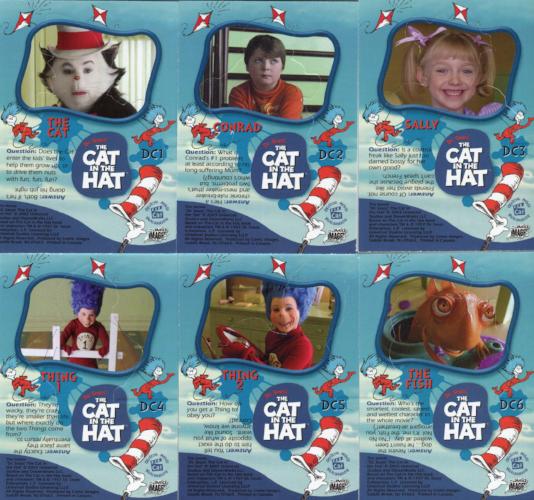 Cat in the Hat Movie Die Cut Chase Card Set DC1 thru DC6 Comic Images 2003   - TvMovieCards.com