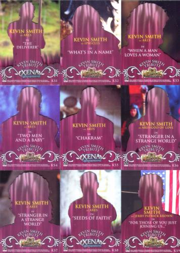 Xena Beauty and Brawn Kevin Smith Tribute Cell Chase Card Set KS1 - KS9   - TvMovieCards.com