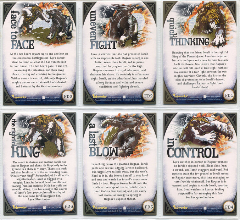 Golden Compass Fight to the Death Foil Chase Card Set FD1-FD6 Inkworks 2007   - TvMovieCards.com