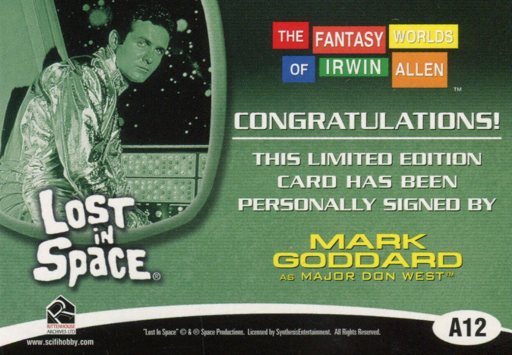 Fantasy Worlds of Irwin Allen Lost in Space Mark Goddard Autograph Card A12   - TvMovieCards.com
