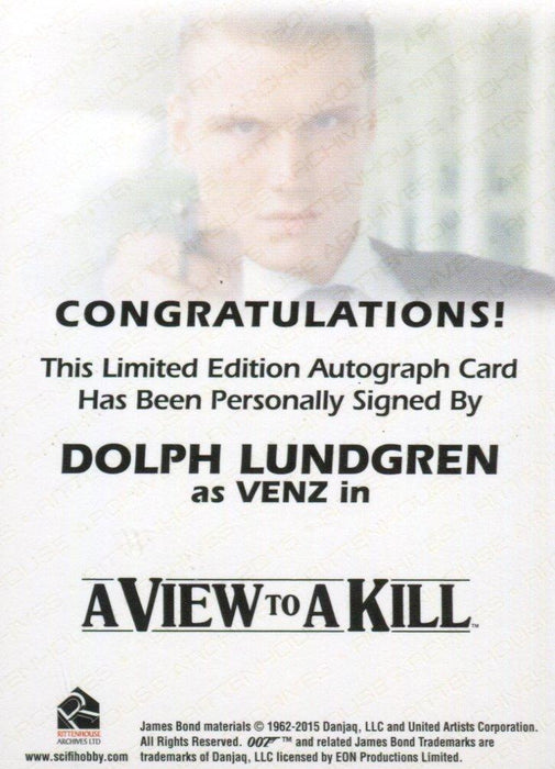 James Bond Archives Spectre Dolph Lundgren as Venz Autograph Card   - TvMovieCards.com