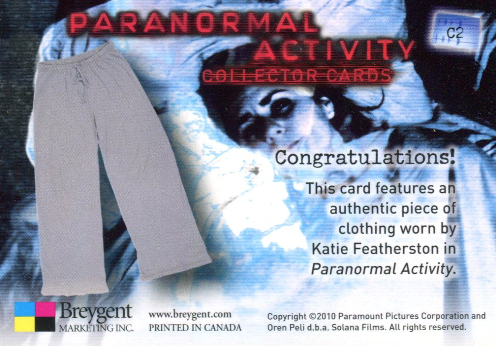 Paranormal Activity Movie Katie Featherston Costume Card C2   - TvMovieCards.com