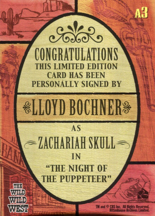 Wild Wild West Season 1 Lloyd Bochner Autograph Card A3   - TvMovieCards.com